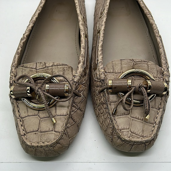 Christian Dior Tan Snakeskin Print Leather Ballet Flats Shoes **Sz 40/US 10** - Picture 5 of 11